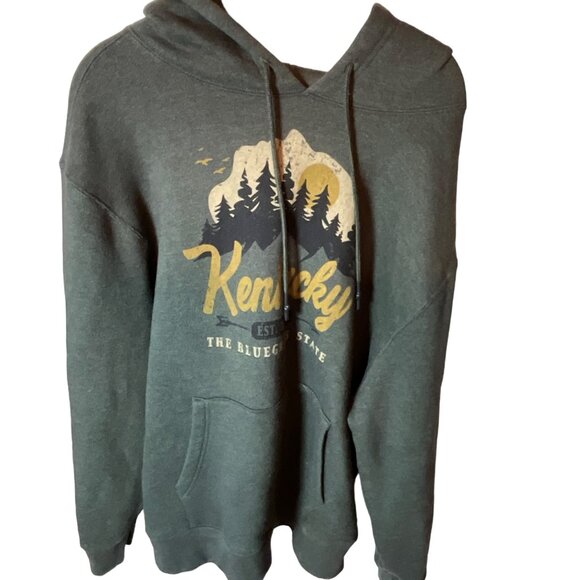 State Of Mine Kentucky Hoodie Dark Green XXL‎ Kangaroo pocket - Picture 2 of 6